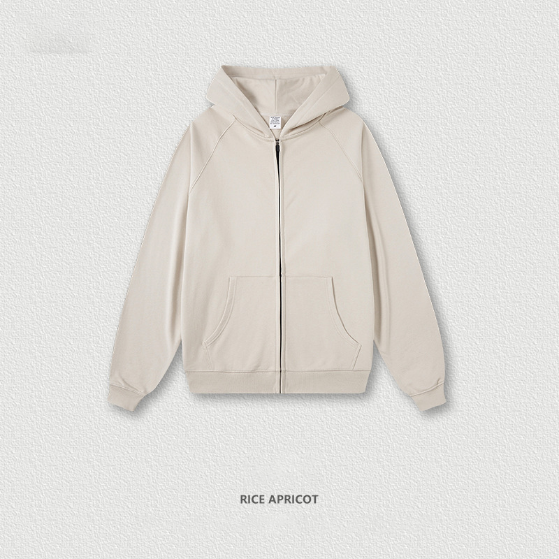  Earth Tone Sporty Loose Hooded Zip-Up Cardigan BEW0050