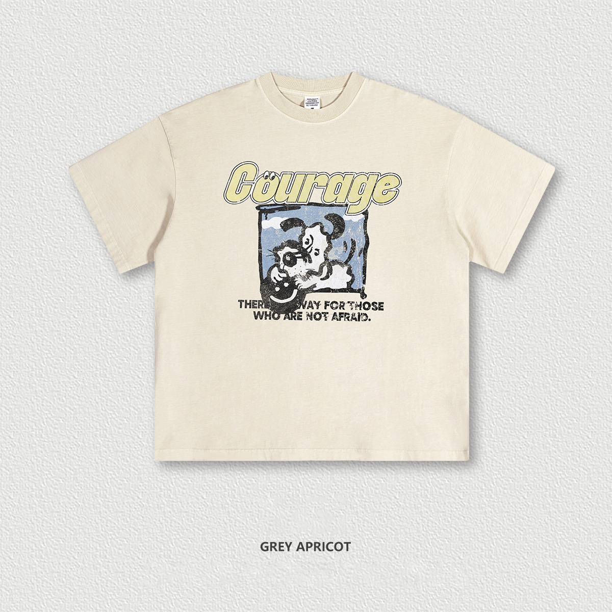 Distressed Cartoon Puppy Print Short Sleeve BE7556