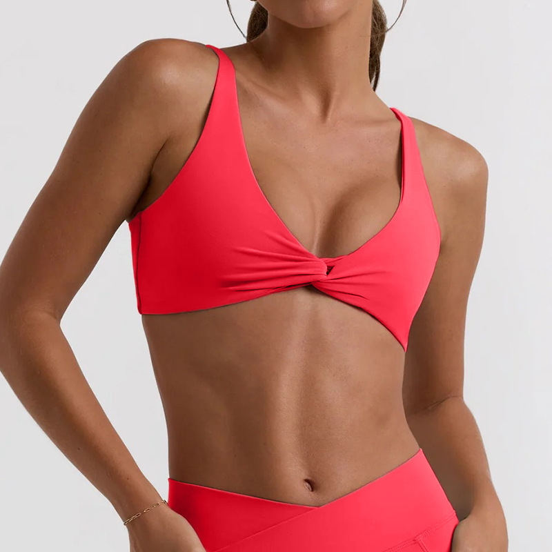 Solid Color Crisscross Strappy Sports Bra for Running Fitness & Yoga SKL-QY-B3075
