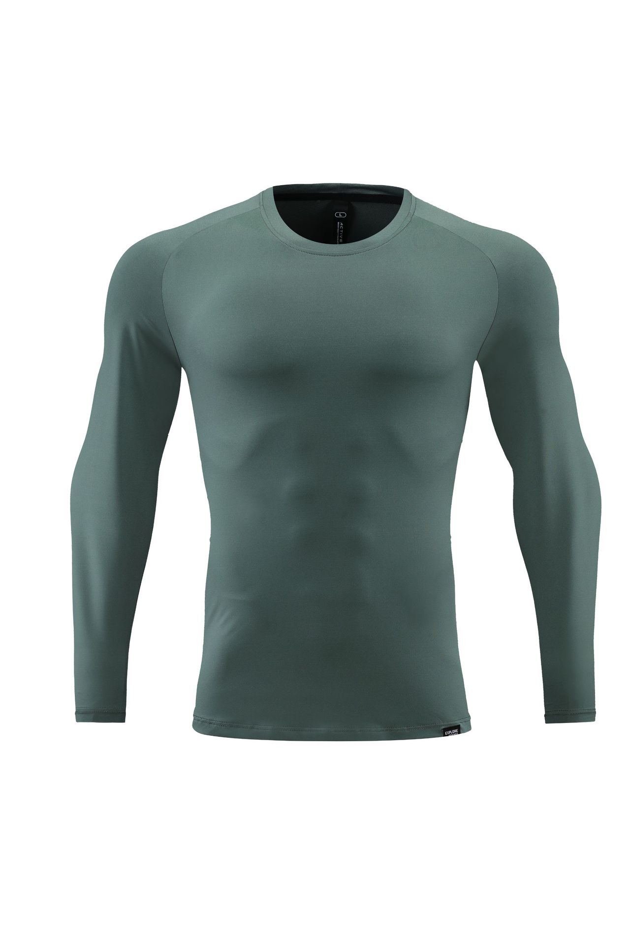 Men's Long Sleeve Round Neck Shirt - Moisture Wicking, Stretchable 895