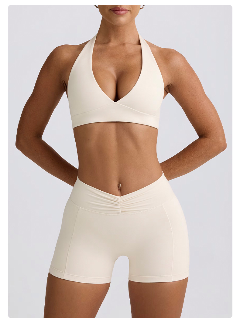 Tummy-Control Yoga Shorts & High-Support Sports Bra Running & Yoga Set SKL-QY-B6505+K6507