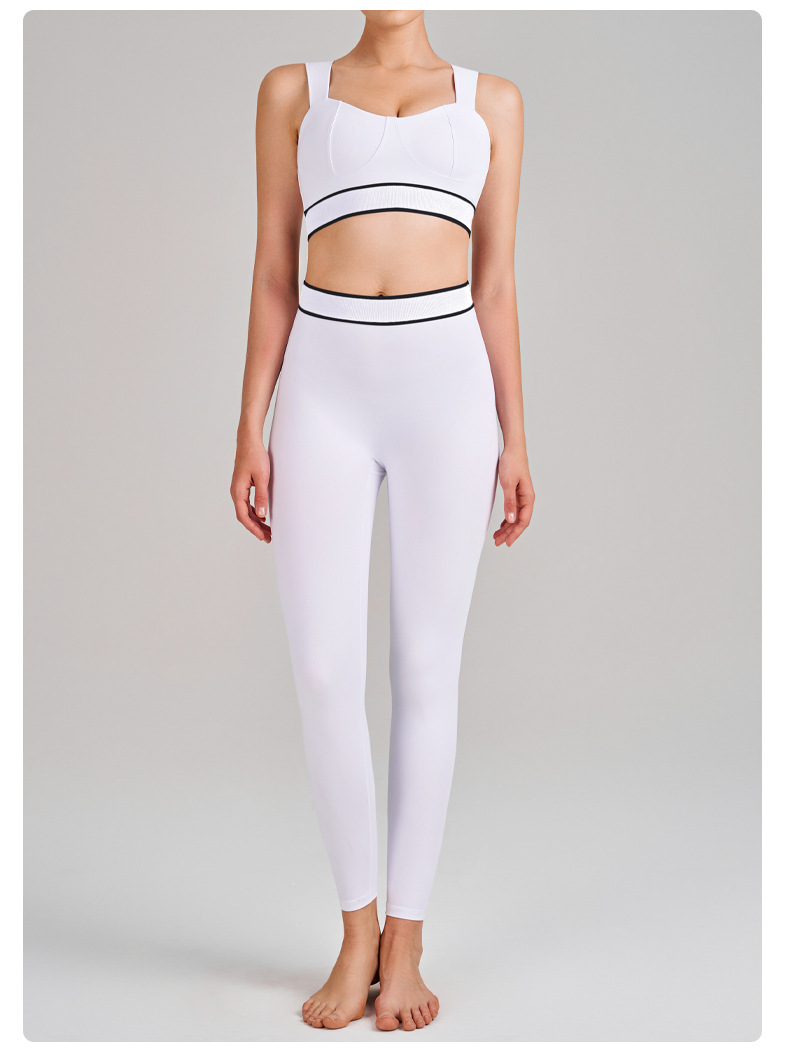 Strappy Open-Back Running Sports Bra Set SKL-QY-B6010+K6051
