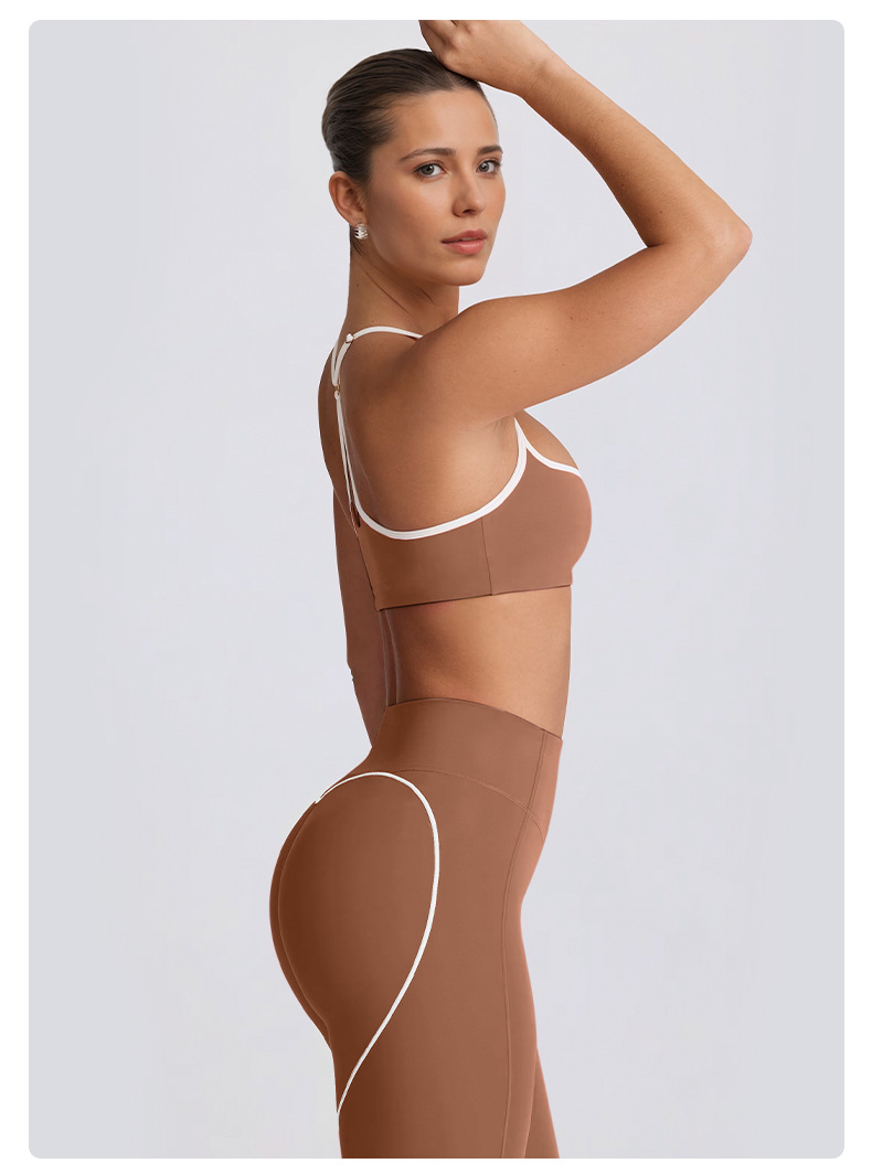 Slimming Compression Spaghetti Strap Open-Back Running Pants Set SKL-QY-B6001+K5008