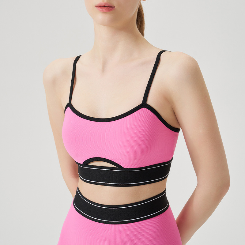 Halter Neck Open-Back Sports Bra SKL-QY-B4035