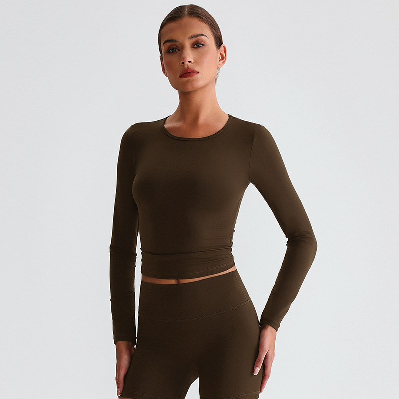  Round Neck T - Shirt Pilates Running Fitness Slim Fit Sports Top SKL-LQ8016