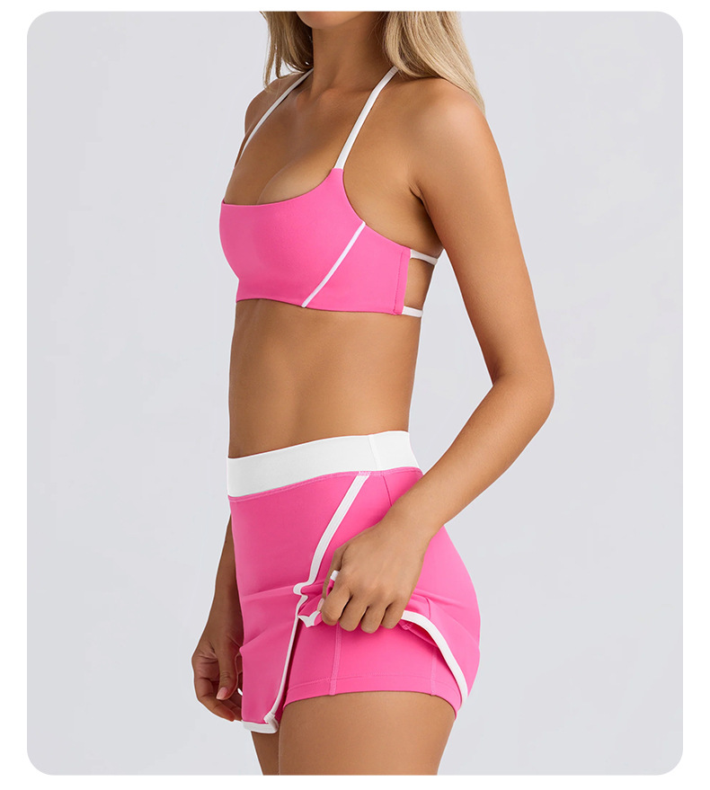 Halter Neck Open-Back Sports Bra SKL-QY-B4030