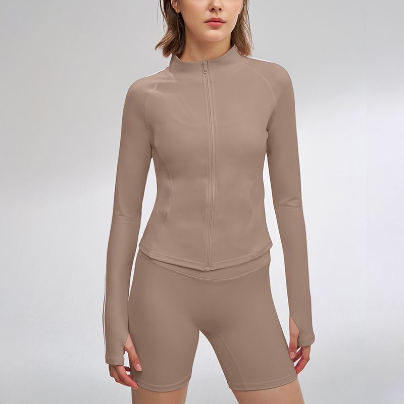 Slim-Fit Women's Long-Sleeve Zip-Up Breathable Jacket SKL-QY-T4875