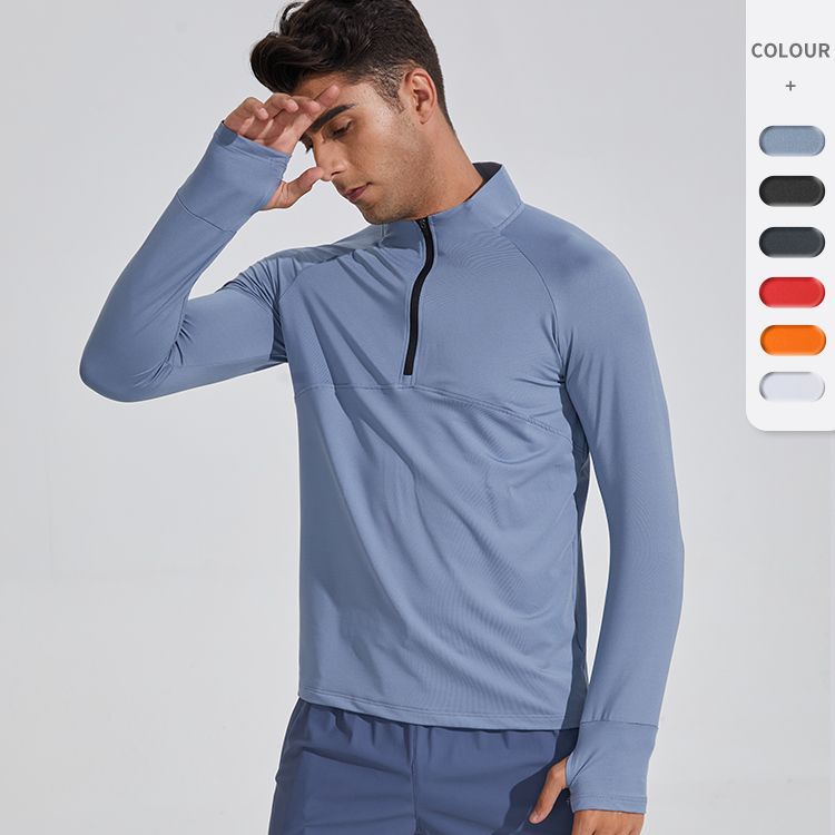 Men's Zip-Up Slim Fit Quick Dry Long Sleeve Shirt  808