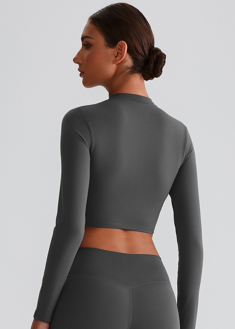 Zip-Up Running Yoga Jacket with Long Sleeves for Fitness SKL-LQ8022