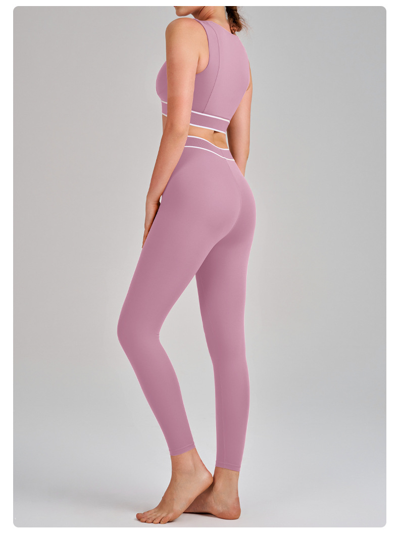 Strappy Open-Back Running Sports Bra Set SKL-QY-B6010+K6051