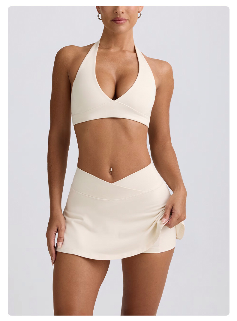 Quick-Dry Sports Bra & Tennis Skirt SKL-QY-K6510