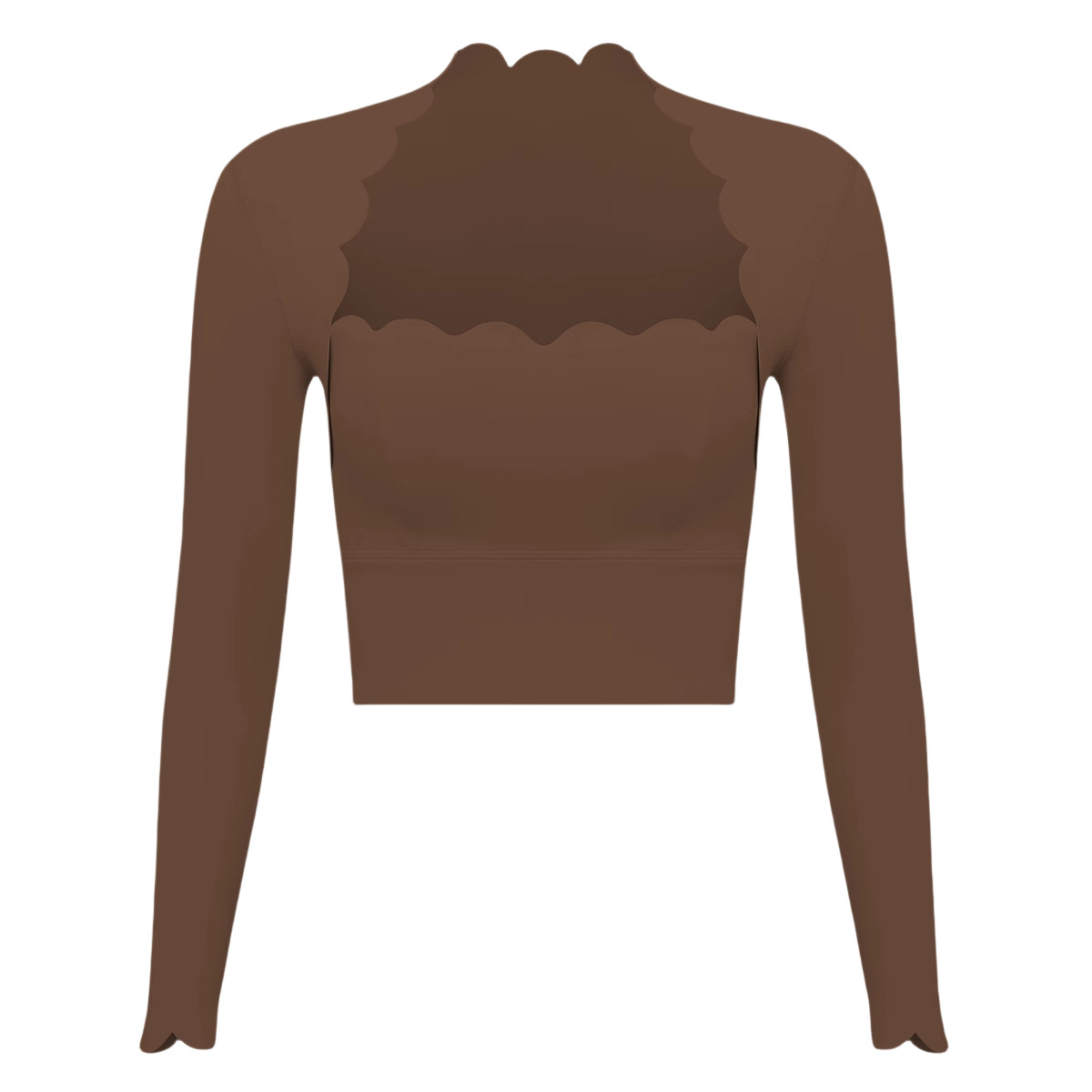 Square-Neck High-Stretch Slim Fit Yoga Long-Sleeve Top SKL-FNK8810