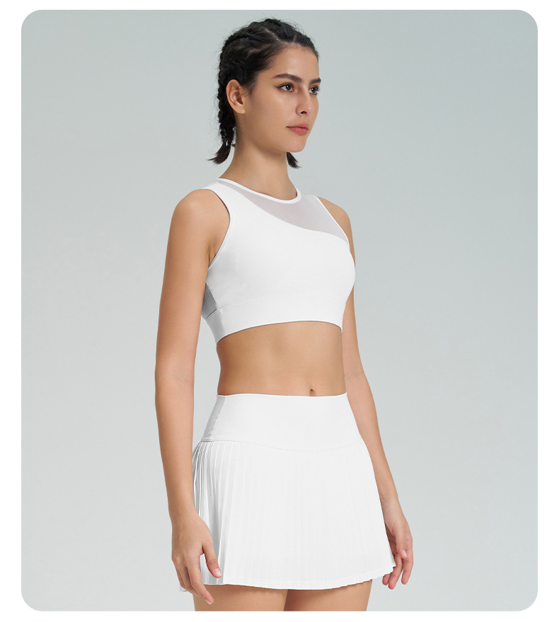 Women's Anti-Sheer Pleated Tennis Skirt & Yoga Shorts Set SKL-QY-B4024+K4567