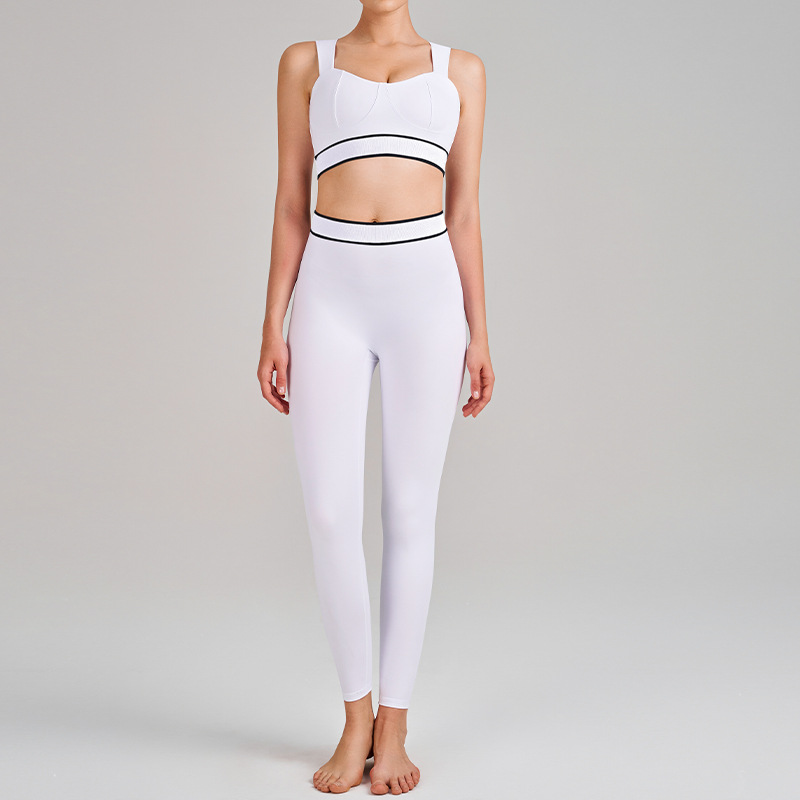Strappy Open-Back Running Sports Bra Set SKL-QY-B6010+K6051