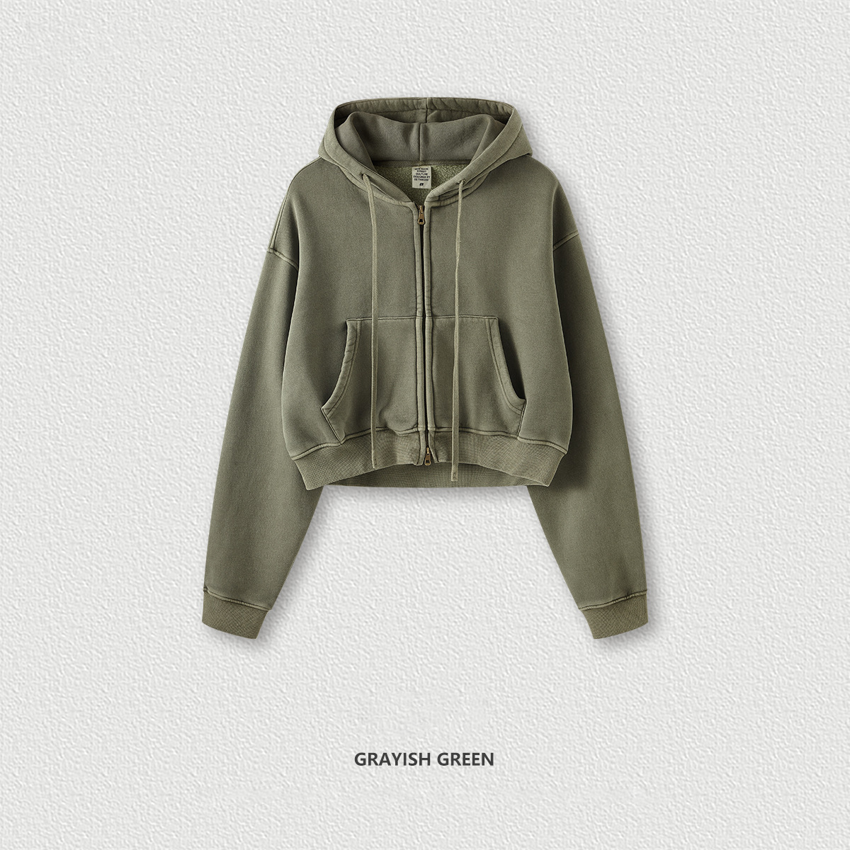  Vintage Washed Zip-Up Hoodie Jacket BEN822