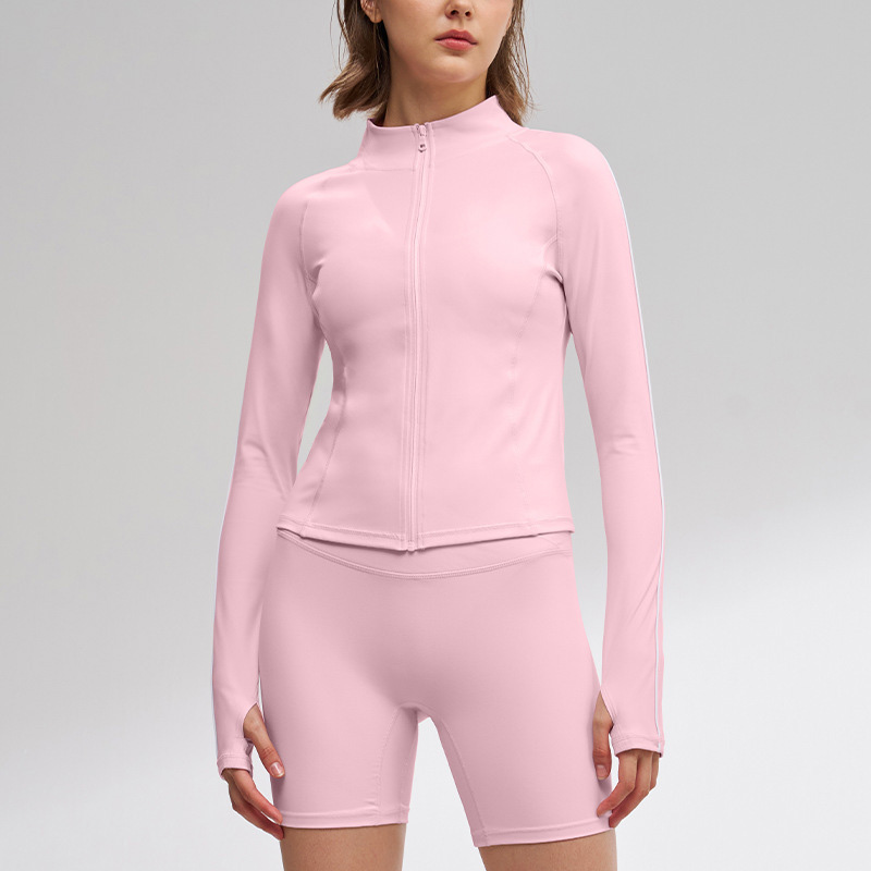 Slim-Fit Women's Long-Sleeve Zip-Up Breathable Jacket SKL-QY-T4875