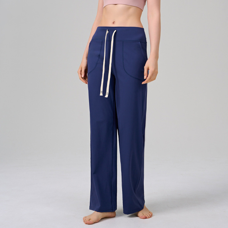 Color-block Striped Yoga Pants for Women, Flared Long Pants for Running and Fitness SKL-QY-K4531