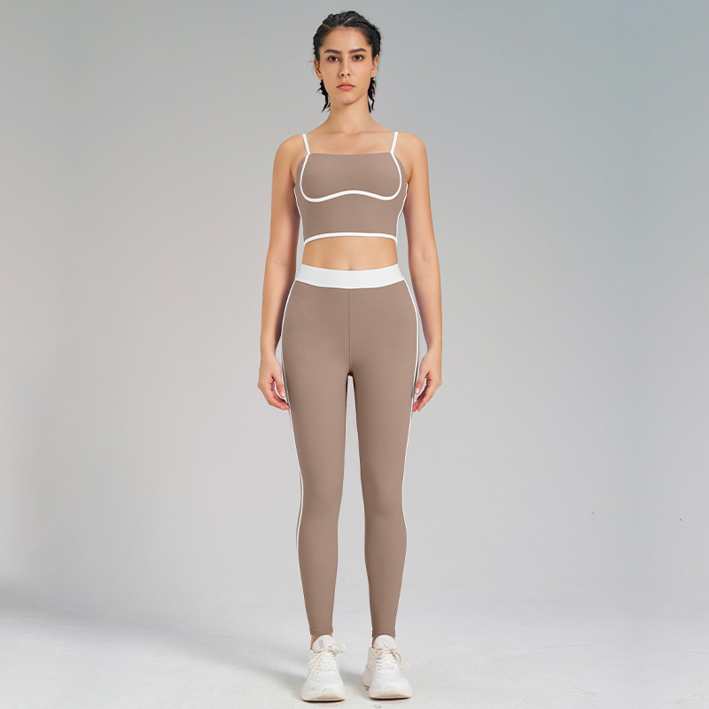 Slimming Compression Spaghetti Strap Open-Back Running Pants Set SKL-QY-B4023+K4560