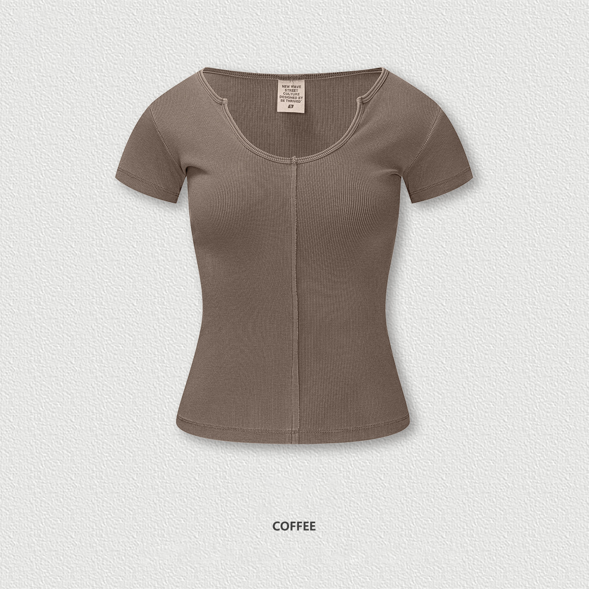 Deep U-Neck Short Sleeve Top BEN25150