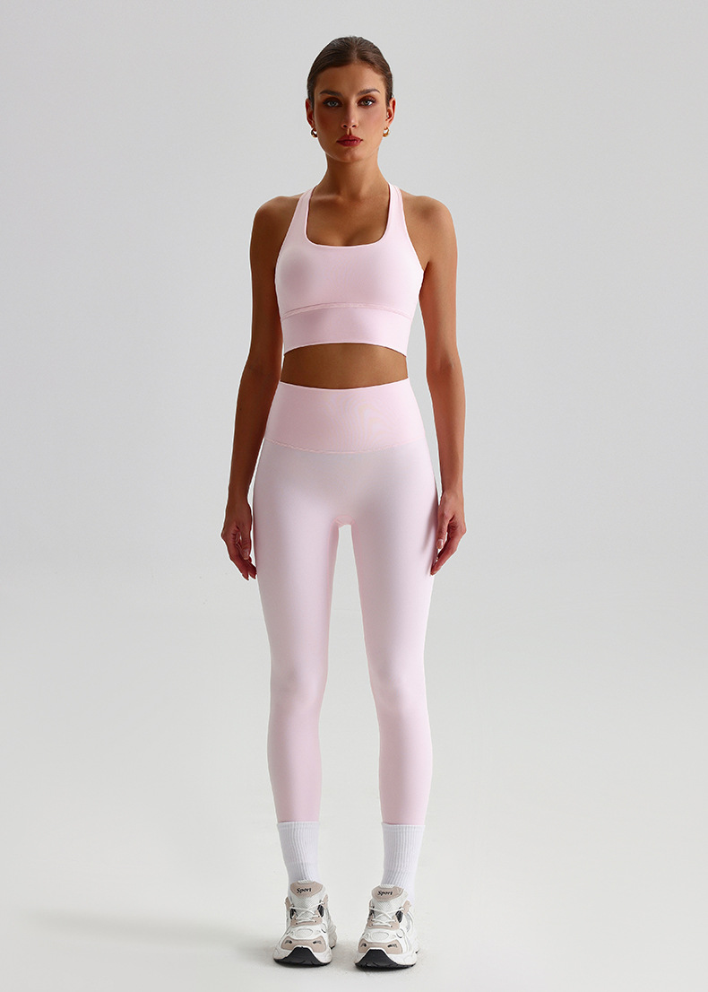Sexy Crisscross Open-Back Sports Bra with Built-in Cups & Naked-Sensation Yoga Wear SKL-LQ2197