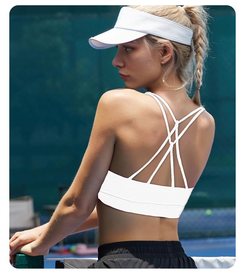 Push - up Cross - Strapped Open - Back Yoga Fitness Bra SKL-QY-B3102