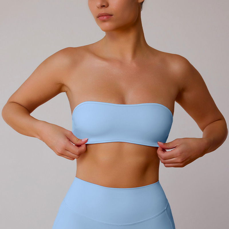 Nude-feeling Strappy Open-Back Sports Bra for Women's Yoga and Fitness SKL-QY-B4029