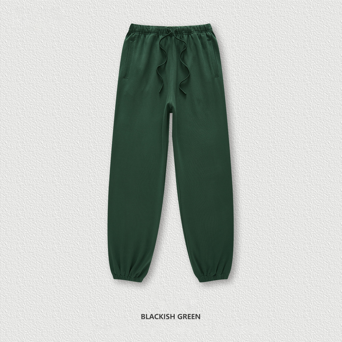  Solid Color Cuffed Long Basic Sweatpants BE3117