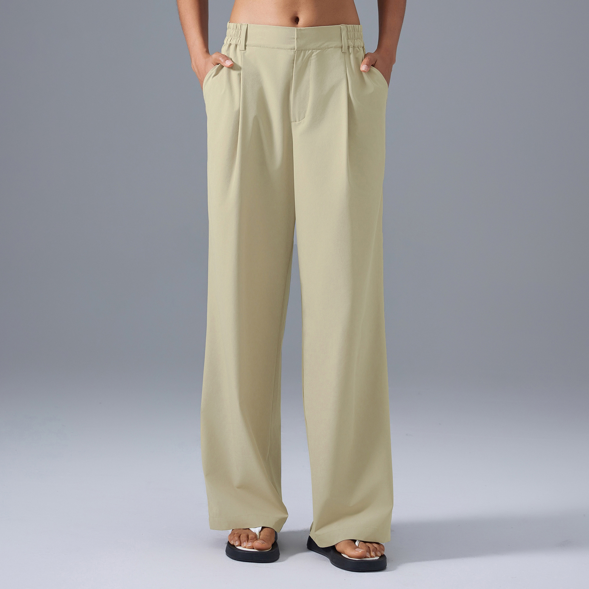 Breathable Solid Color Loose Casual Pants D25088