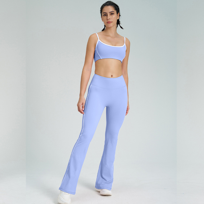 Thin Strap Naked-Sensation Fitness Leggings Yoga Set SKL-QY-B4014+K4542