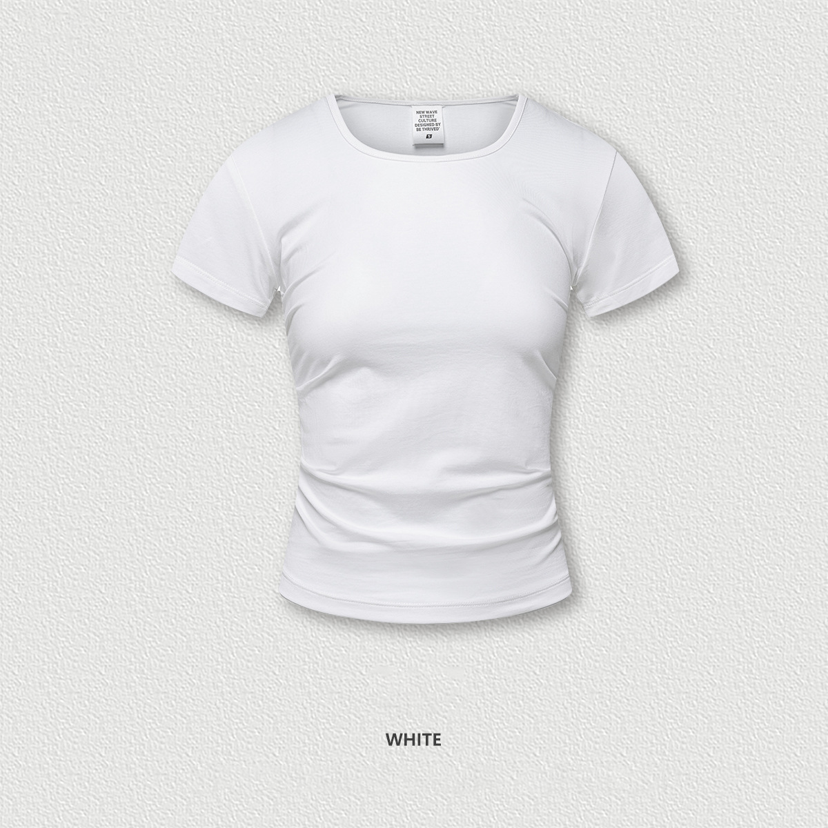 Summer Solid Color Square Neck Regular Shoulder Short Sleeve  BEN2521