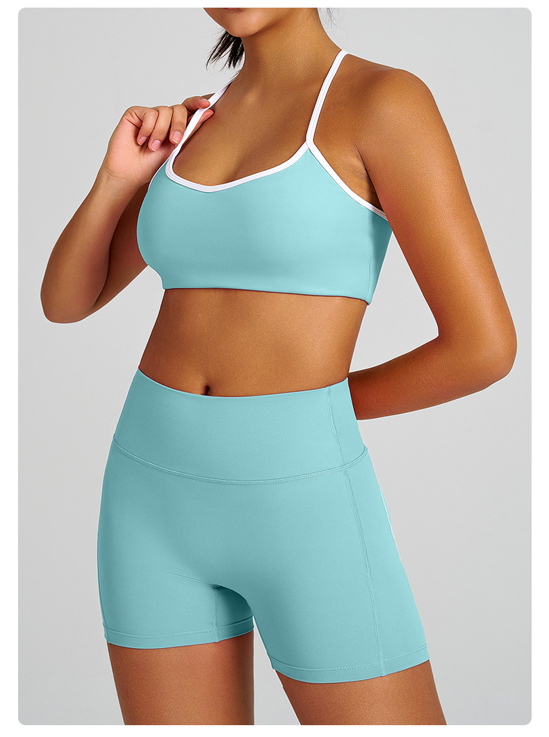 Slimming Compression Spaghetti Strap Open-Back Running Shorts Set SKL-QY-B6001+K5007