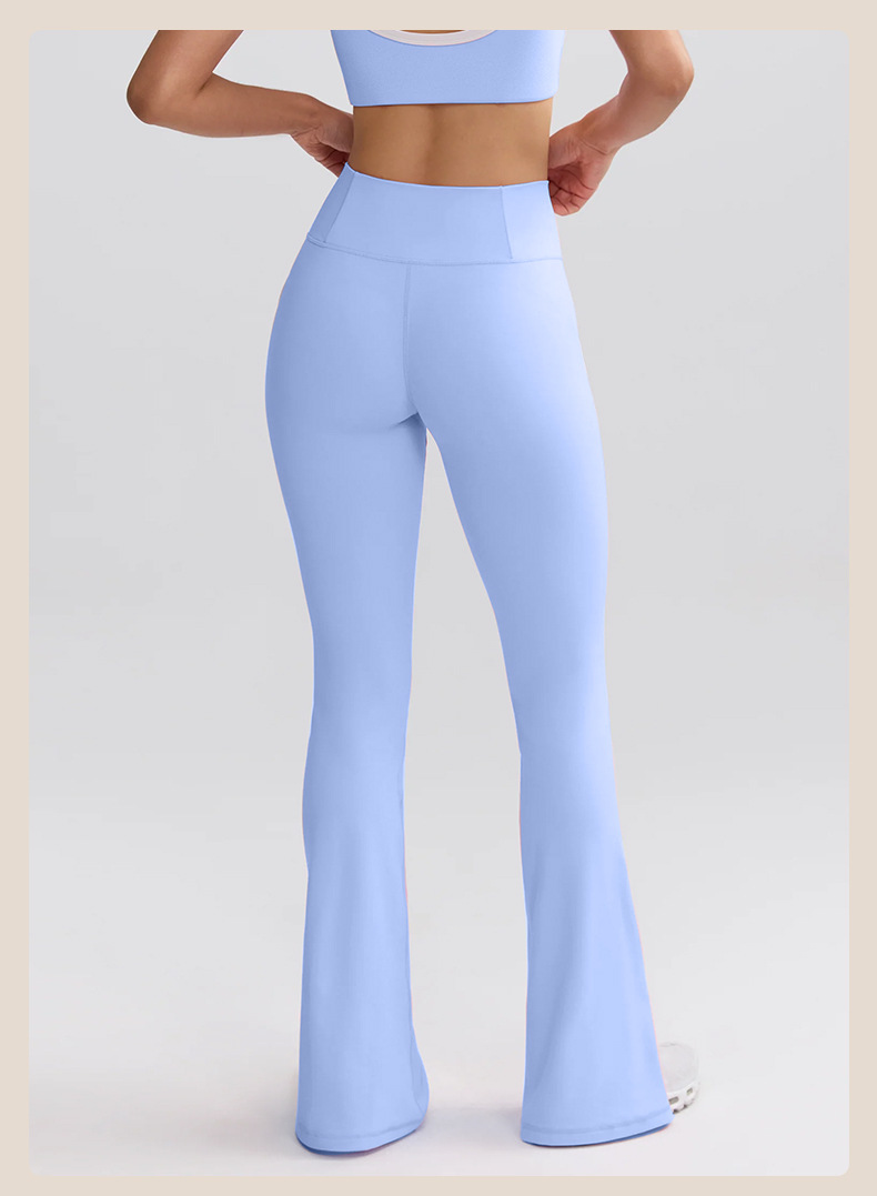 High-waisted Striped Yoga Pants with Wide Leg and Bootcut Design for Yoga and Sports SKL-QY-K4542