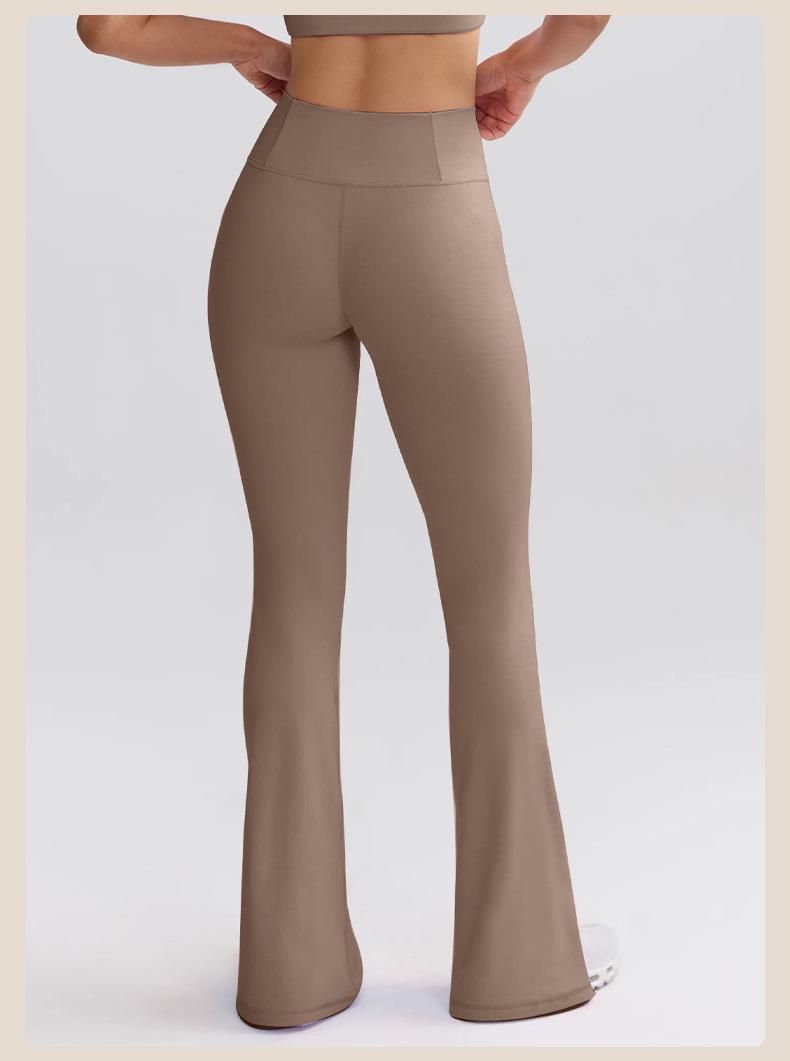 High-waisted Striped Yoga Pants with Wide Leg and Bootcut Design for Yoga and Sports SKL-QY-K4542