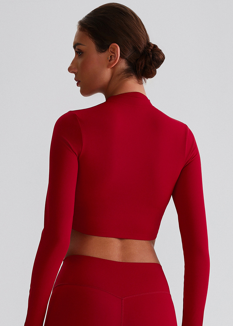 Zip-Up Running Yoga Jacket with Long Sleeves for Fitness SKL-LQ8022