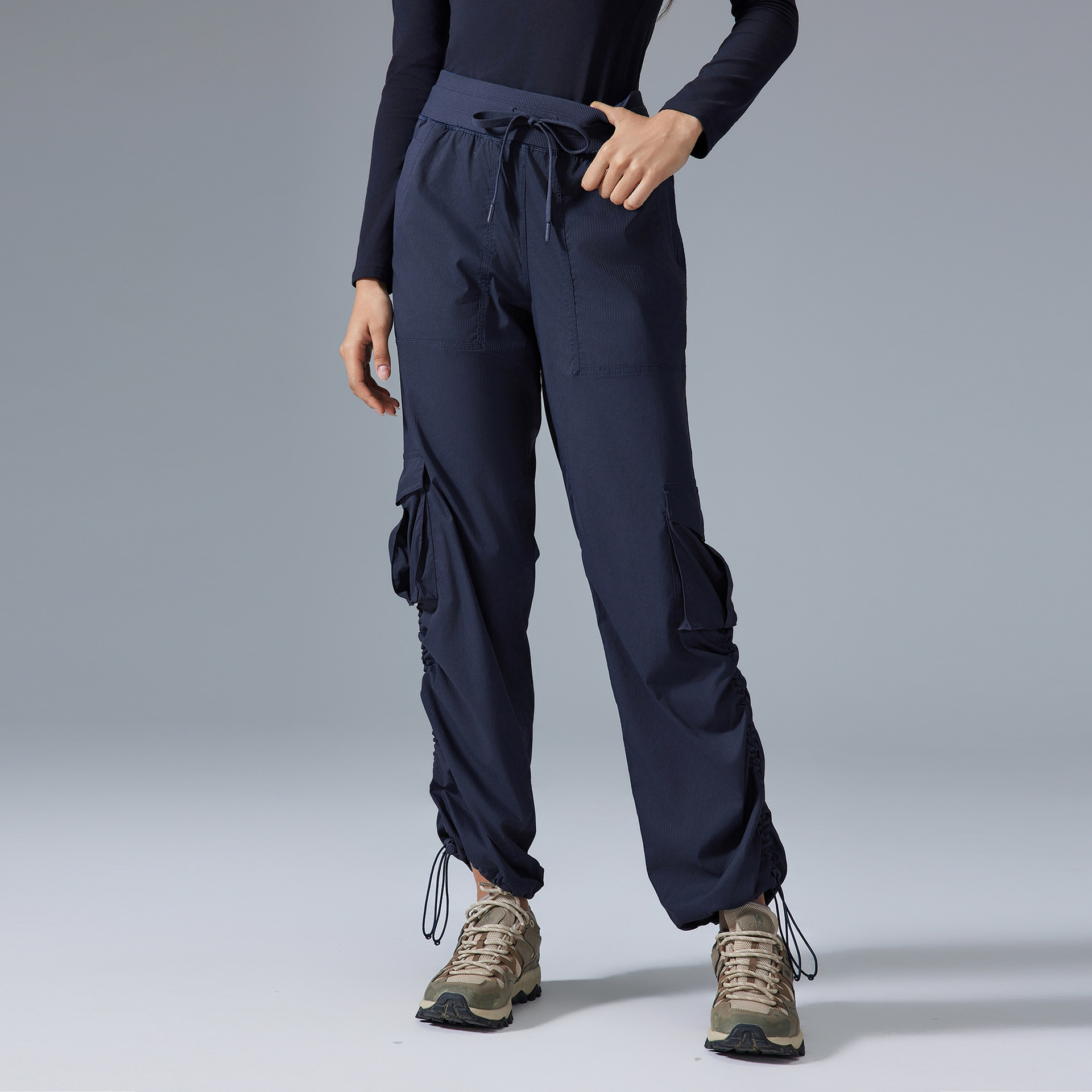 High Waist Skinny Two Wear Work Pants D25001