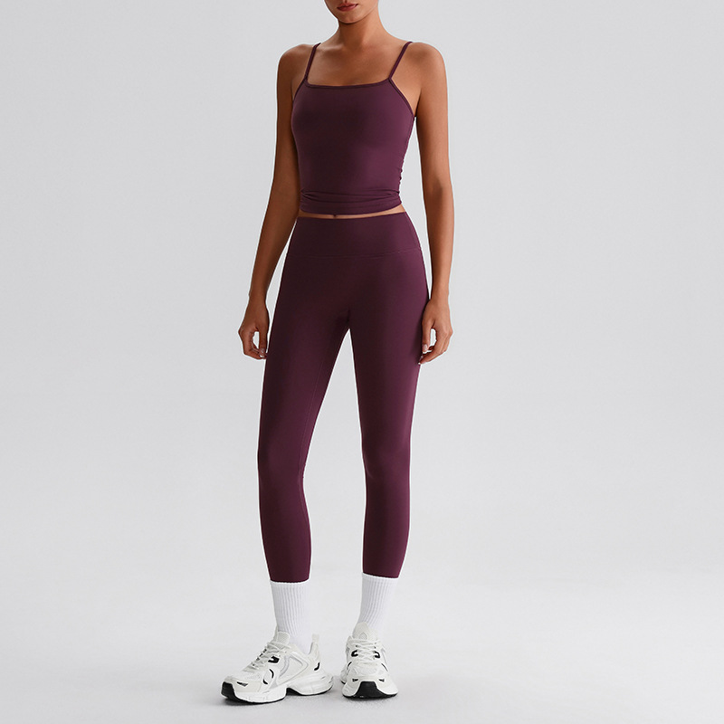 7/8 Length Workout Pants Pilates Training Set SKL-LQ0132