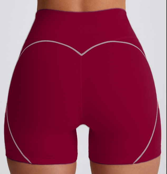White and Green Colorblock High-Waisted Butt-Lifting Tummy-Control Fitness Shorts SKL-FNK25119