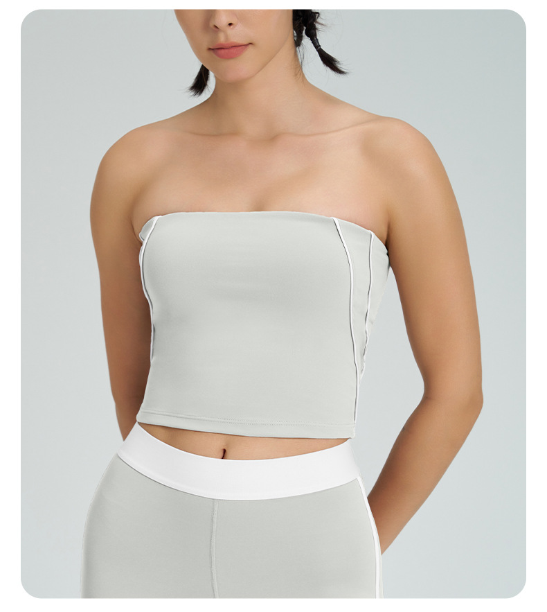 Nude - feel Padded Bust - binding Slim - fit Yoga Bra SKL-QY-T4824