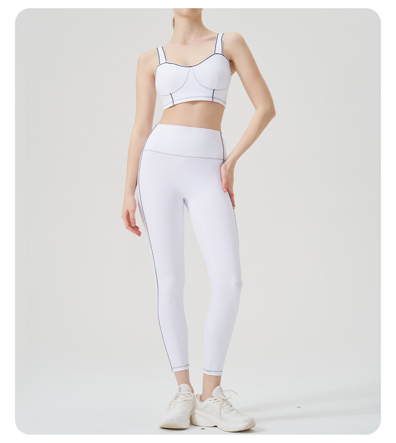 Colorblock Open-Back Multi-Sport Yoga Set with Sports Bra for Running & Fitness SKL-QY-B4037+K4624