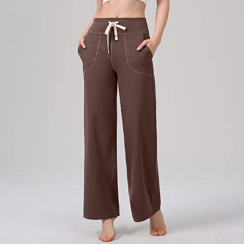 Color-block Striped Yoga Pants for Women, Flared Long Pants for Running and Fitness SKL-QY-K4531