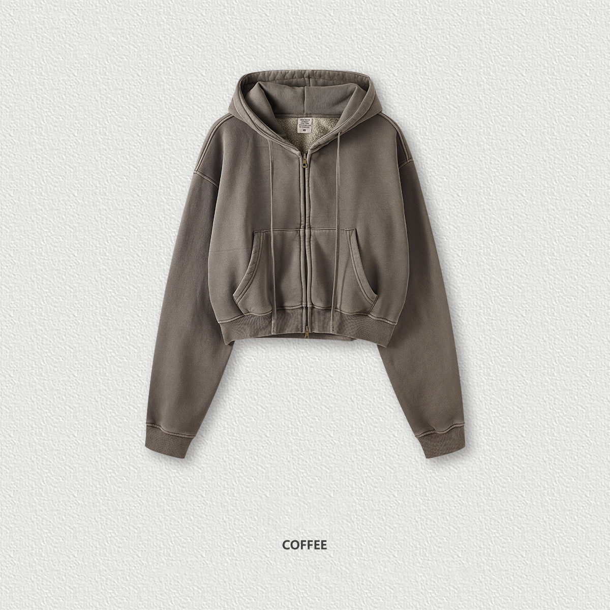  Vintage Washed Zip-Up Hoodie Jacket BEN822