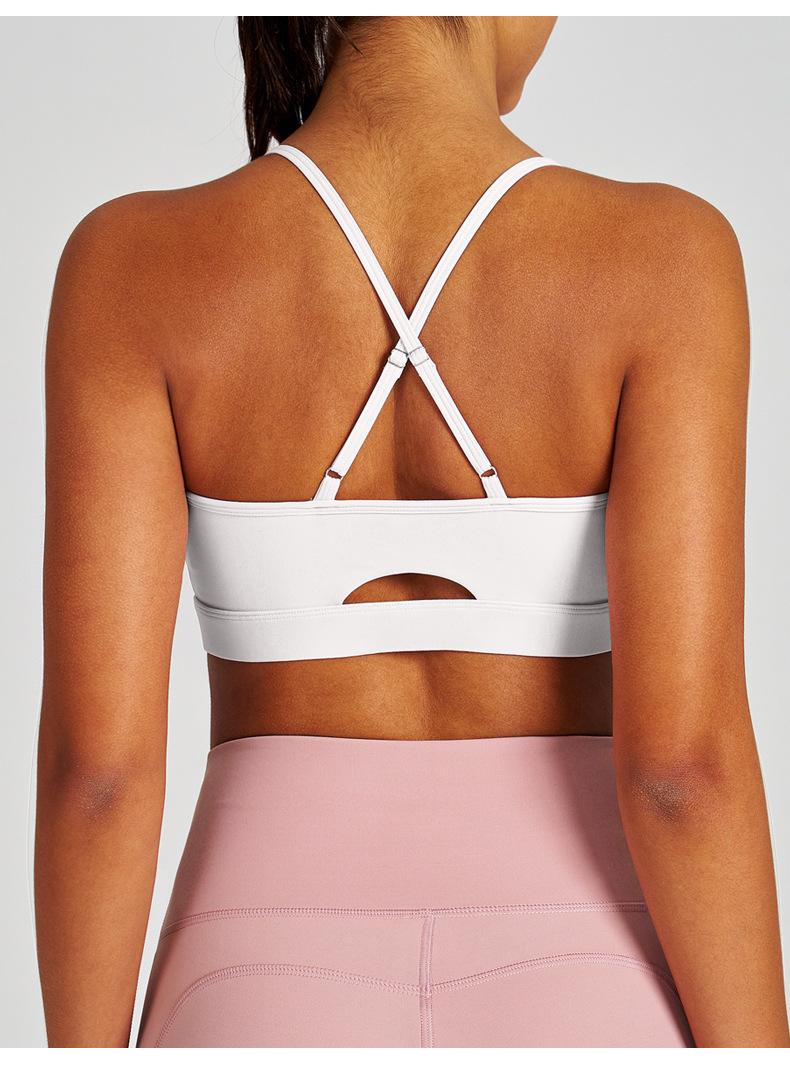 Nude - feel Padded Bust - binding Slim - fit Yoga Bra SKL-QY-B4033