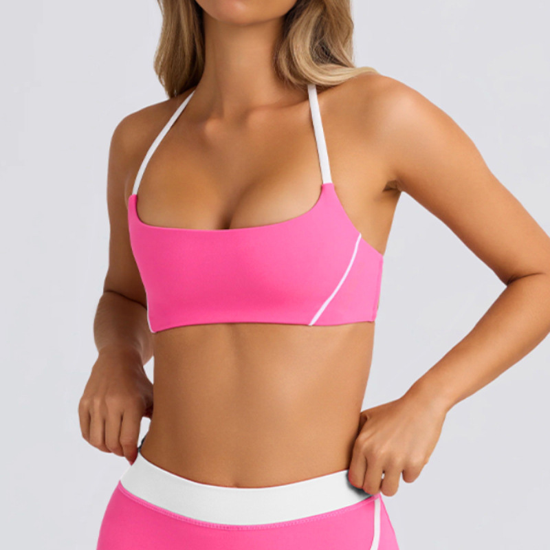 Halter Neck Open-Back Sports Bra SKL-QY-B4030