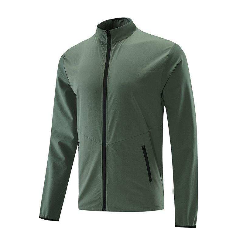 Men's Stand-Collar Zip-Up Cardigan Jacket  W003