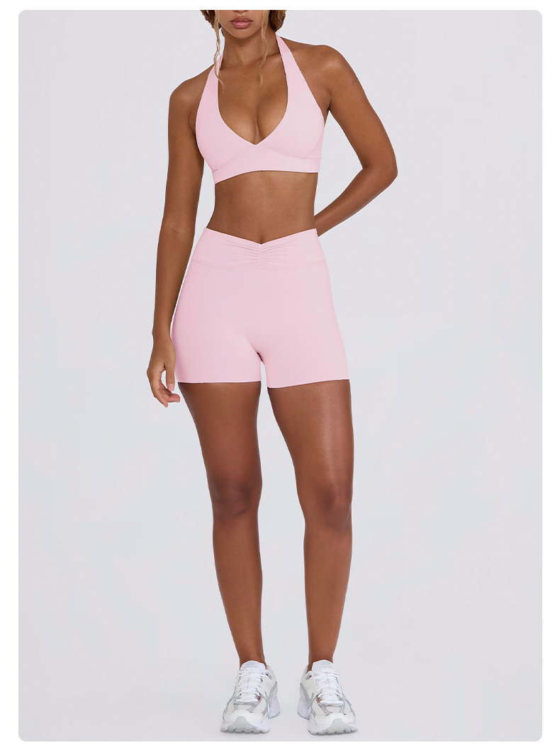 Tummy-Control Yoga Shorts & High-Support Sports Bra Running & Yoga Set SKL-QY-B6505+K6507