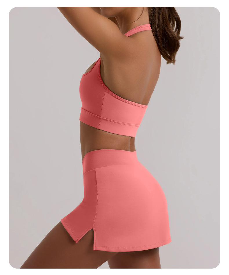 High-Elasticity Tennis Skirt Gym Pilates & Yoga Set SKL-QY-B3074+K3612