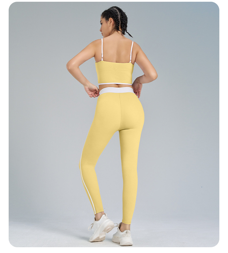 Slimming Compression Spaghetti Strap Open-Back Running Pants Set SKL-QY-B4023+K4560