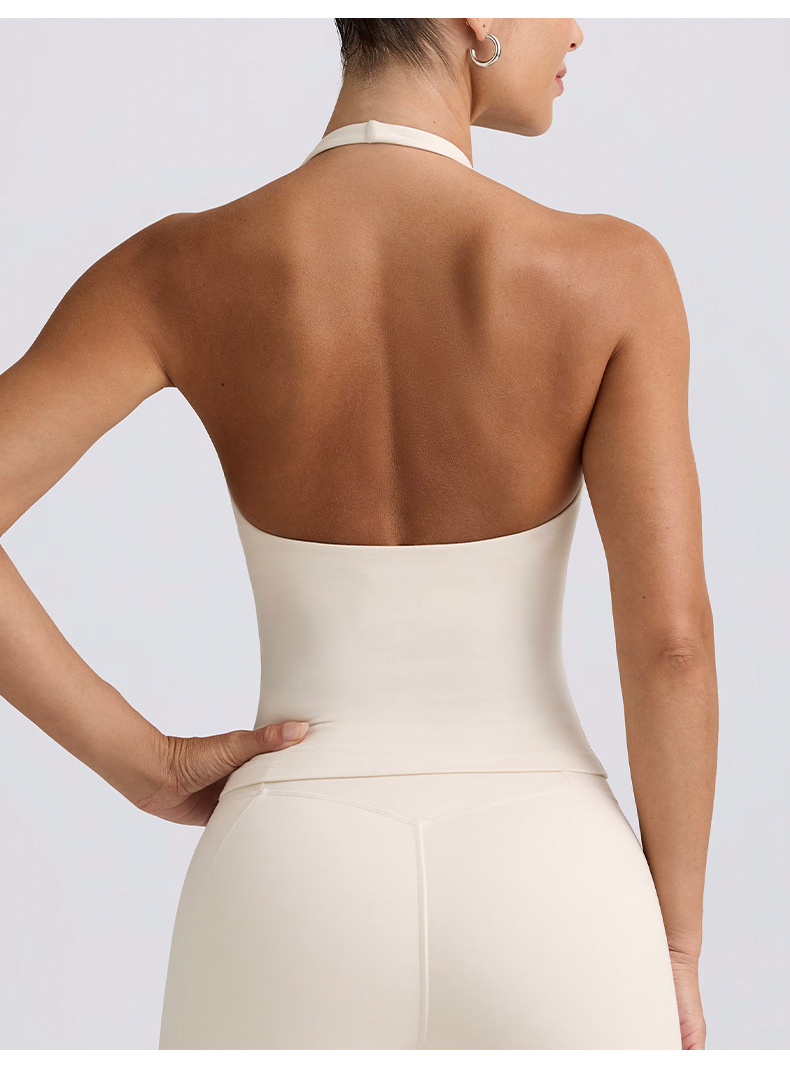 Halter Neck Open-Back Sports Bra SKL-QY-B6508