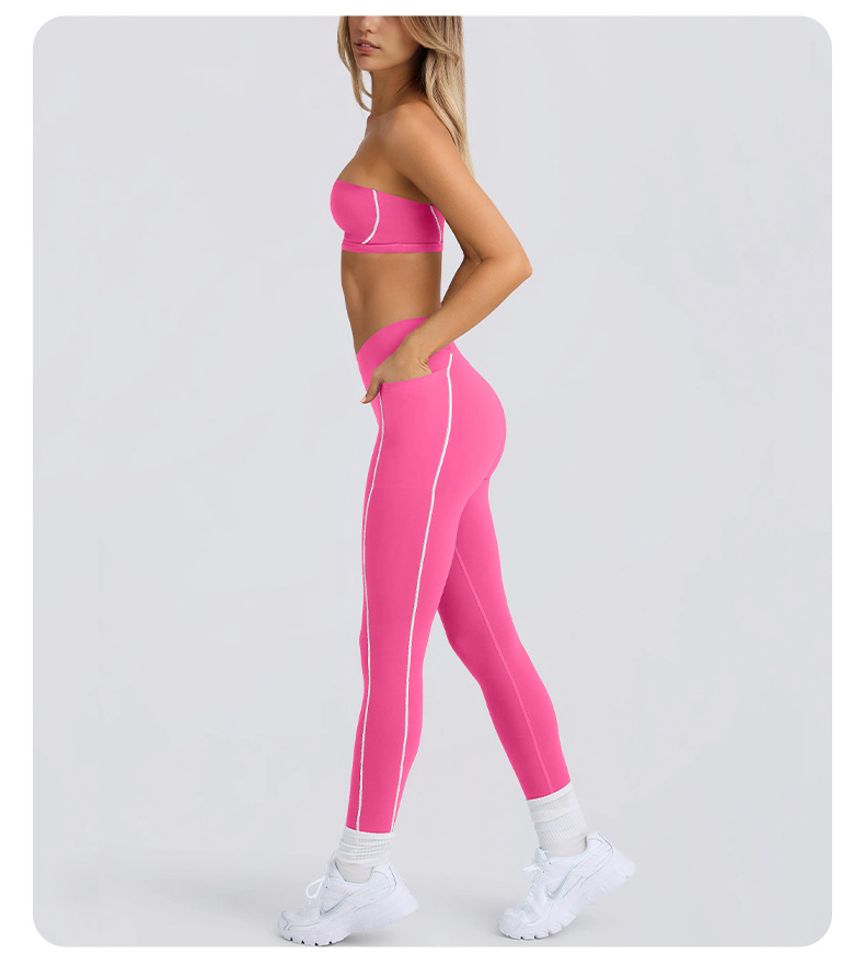 Colorblock Compression Yoga Leggings for Fitness SKL-QY-K4600