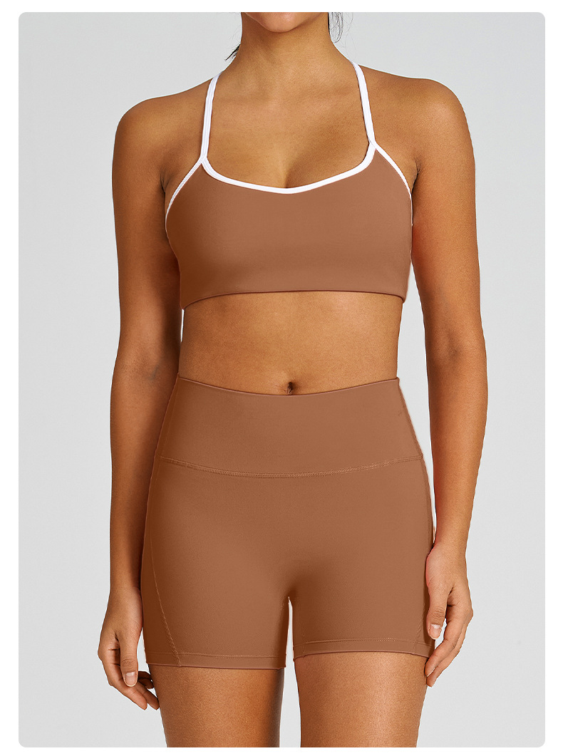 Slimming Compression Spaghetti Strap Open-Back Running Shorts Set SKL-QY-B6001+K5007